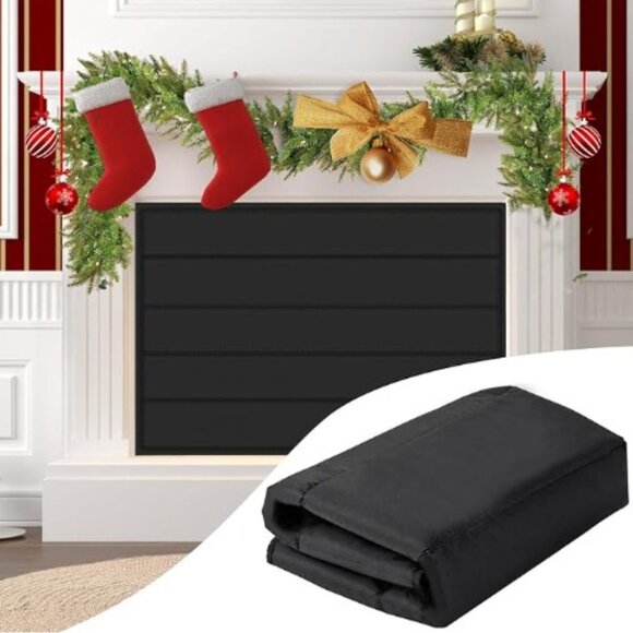 Magnetic fireplace blanket/cover. For Heat/cooling loss. Keeps drafts out. - Picture 2 of 6